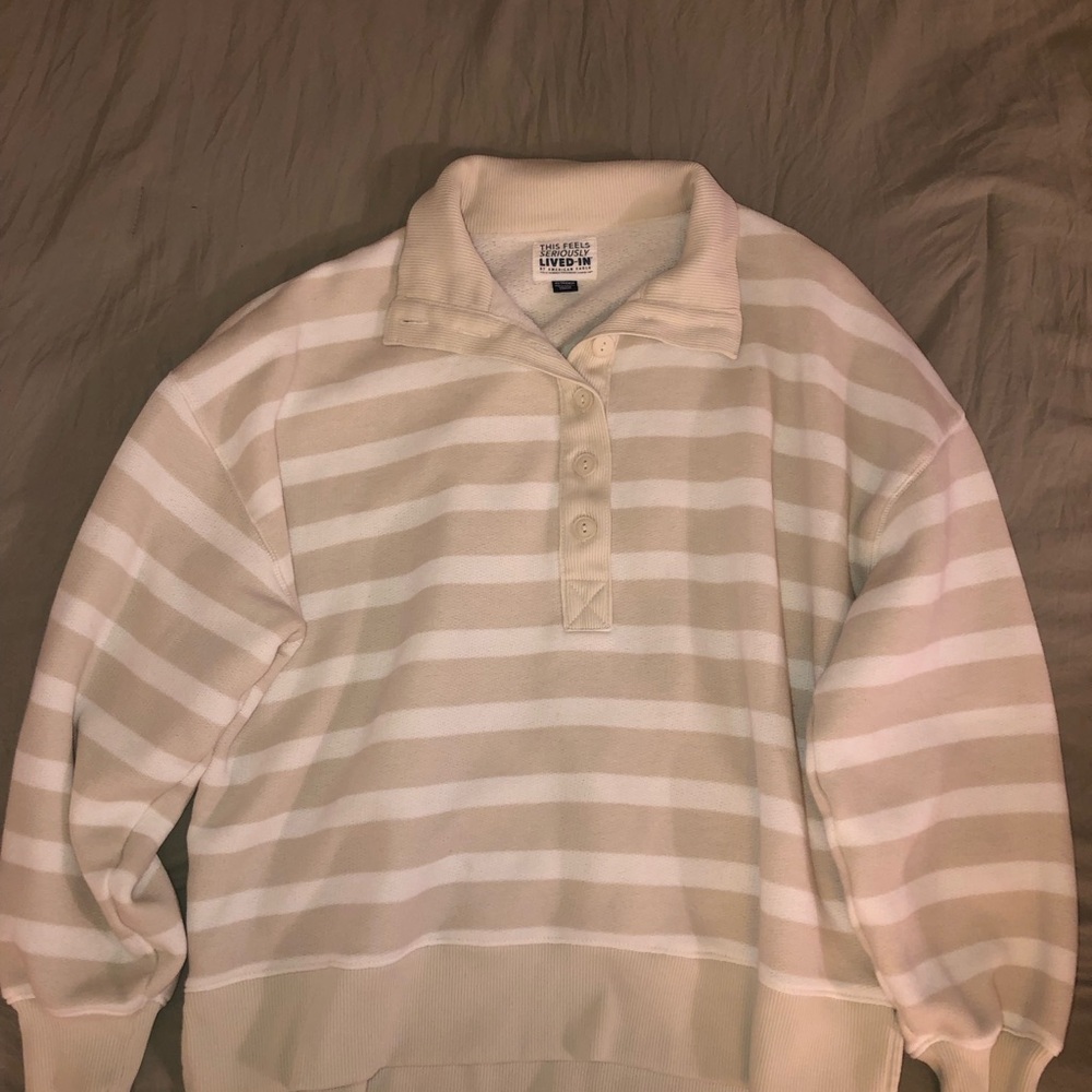 American Eagle Outfitters Cream Polo Sweater